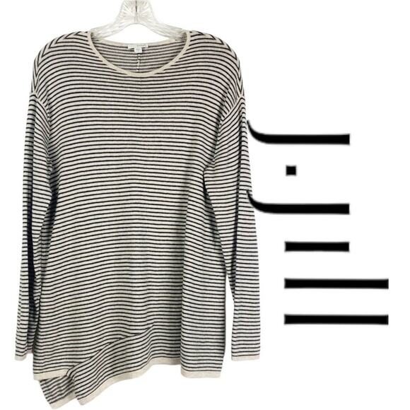 Pure J Jill Cotton Cashmere Striped Sweater Womens Size Small - Picture 1 of 11